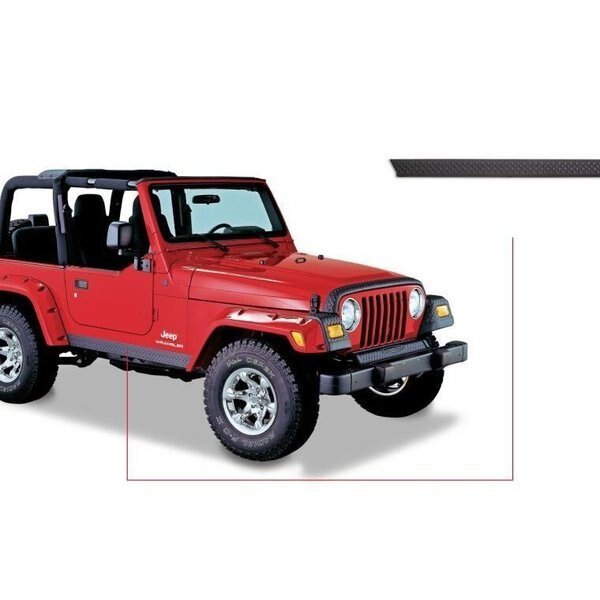 97-06 WRANGLER LEFT & RIGHT ROCKER CLADDING, Bushwacker, Mfr#: 14002
